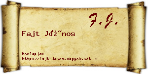 Fajt János névjegykártya